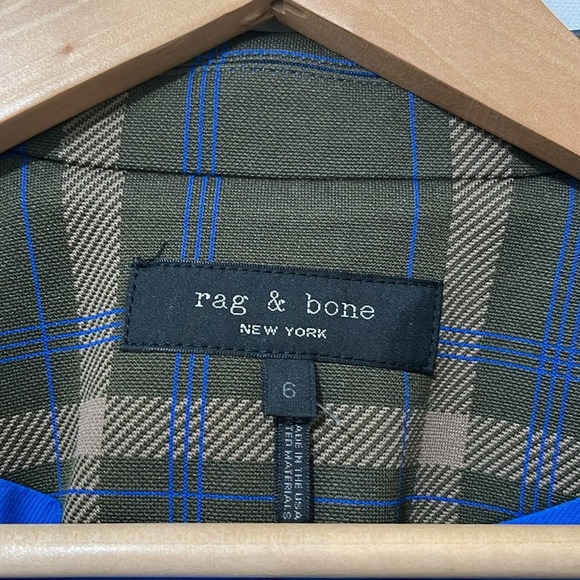 Rag & Bone Naomi Green Plaid Blazer Size 6 - Picture 8 of 11